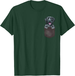 Dog In Pocket Funny Dog Lover Black Labrador Retriever Women Girls Kids T-Shirt - T-Shirt | Forest