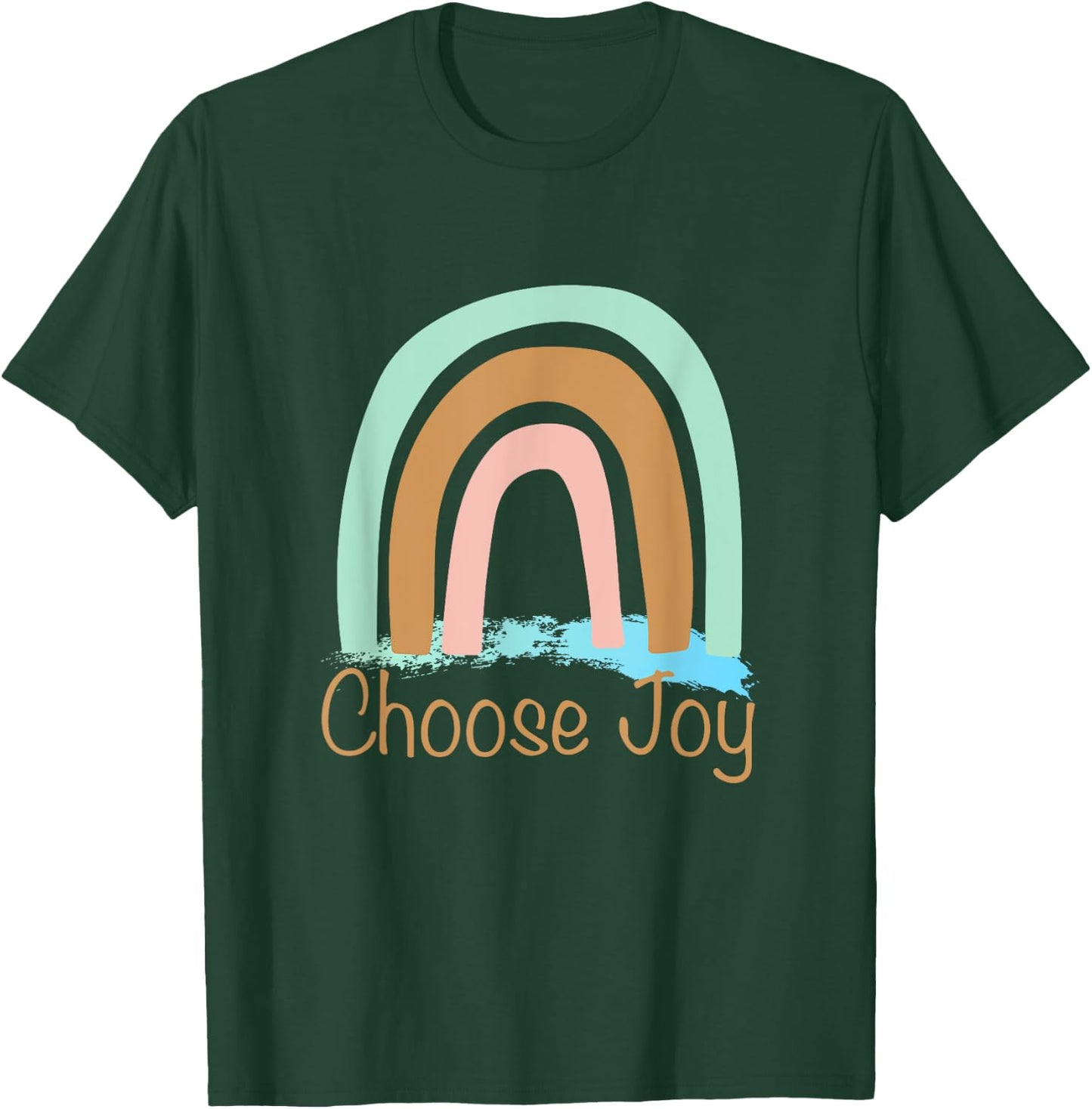 Choose Joy Cute Rainbow Graphic Inspiration T-Shirt - T-Shirt | Forest