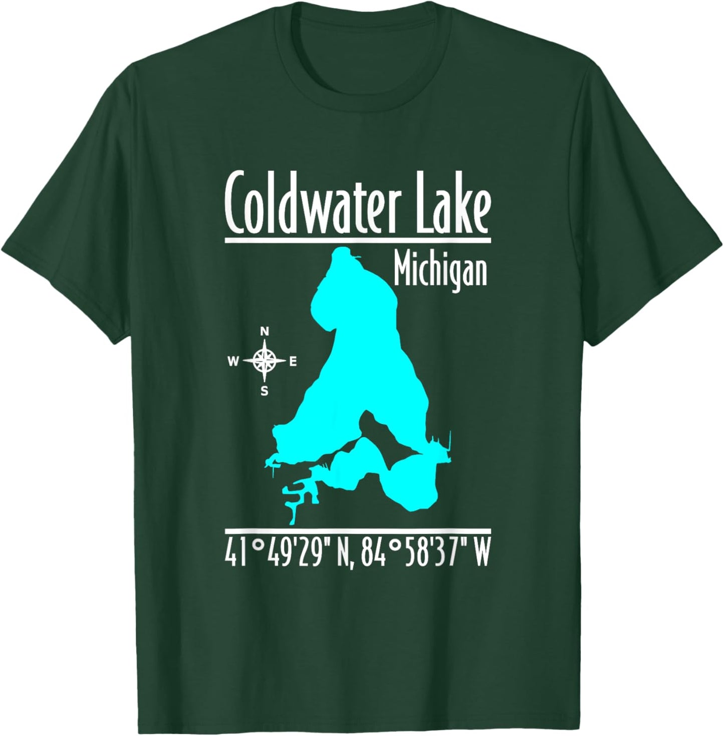 Modern Coldwater Lake - Michigan T-Shirt - T-Shirt | Forest
