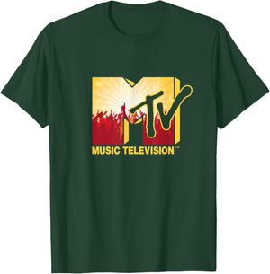 Mademark x MTV - The official MTV Logo with a cool cheering party music crowd T-Shirt - T-Shirt | Forest