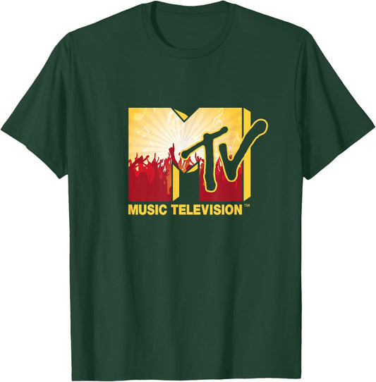 Mademark x MTV - The official MTV Logo with a cool cheering party music crowd T-Shirt - T-Shirt | Forest