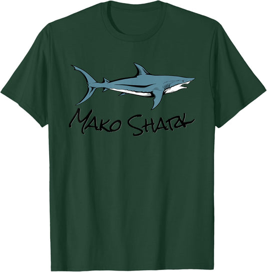 Mako Shark Graphic Cool Shark T-Shirt - T-Shirt | Forest