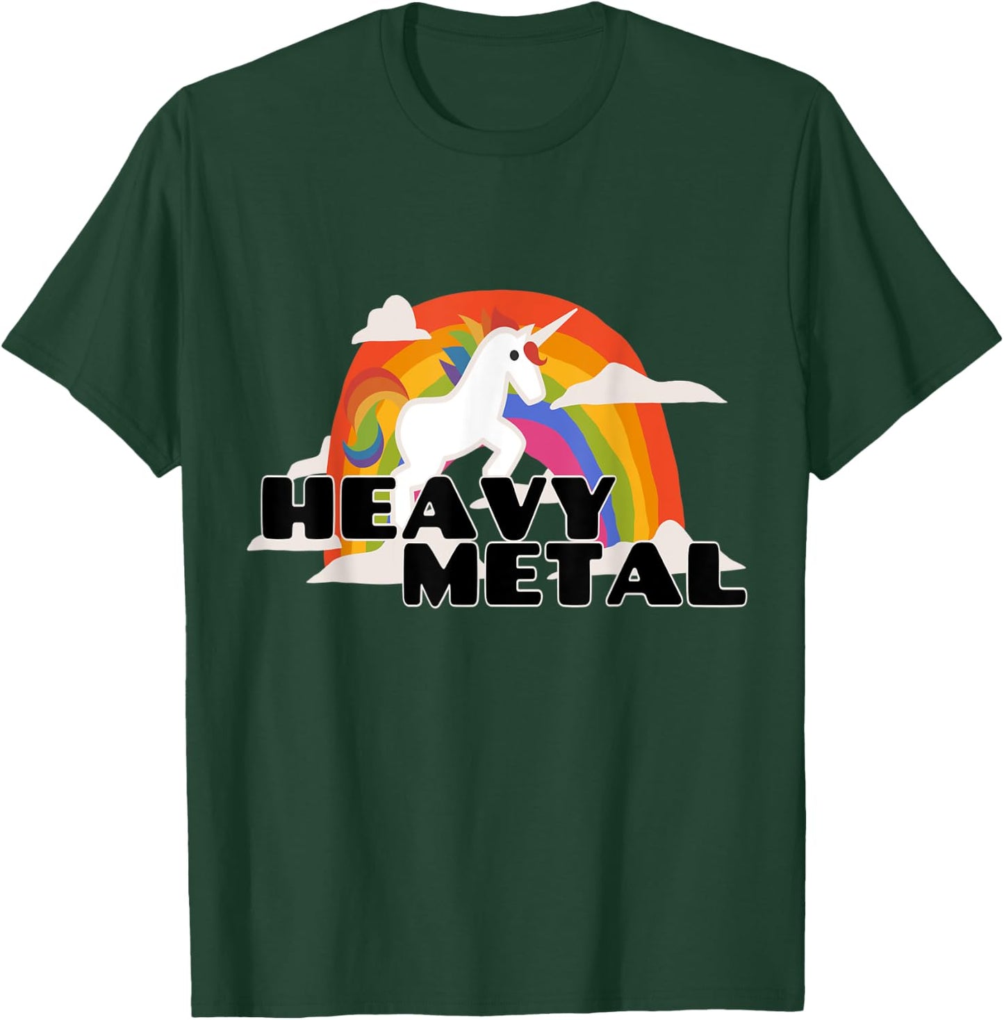 Heavy Metal Cute Unicorn T-Shirt - T-Shirt | Forest