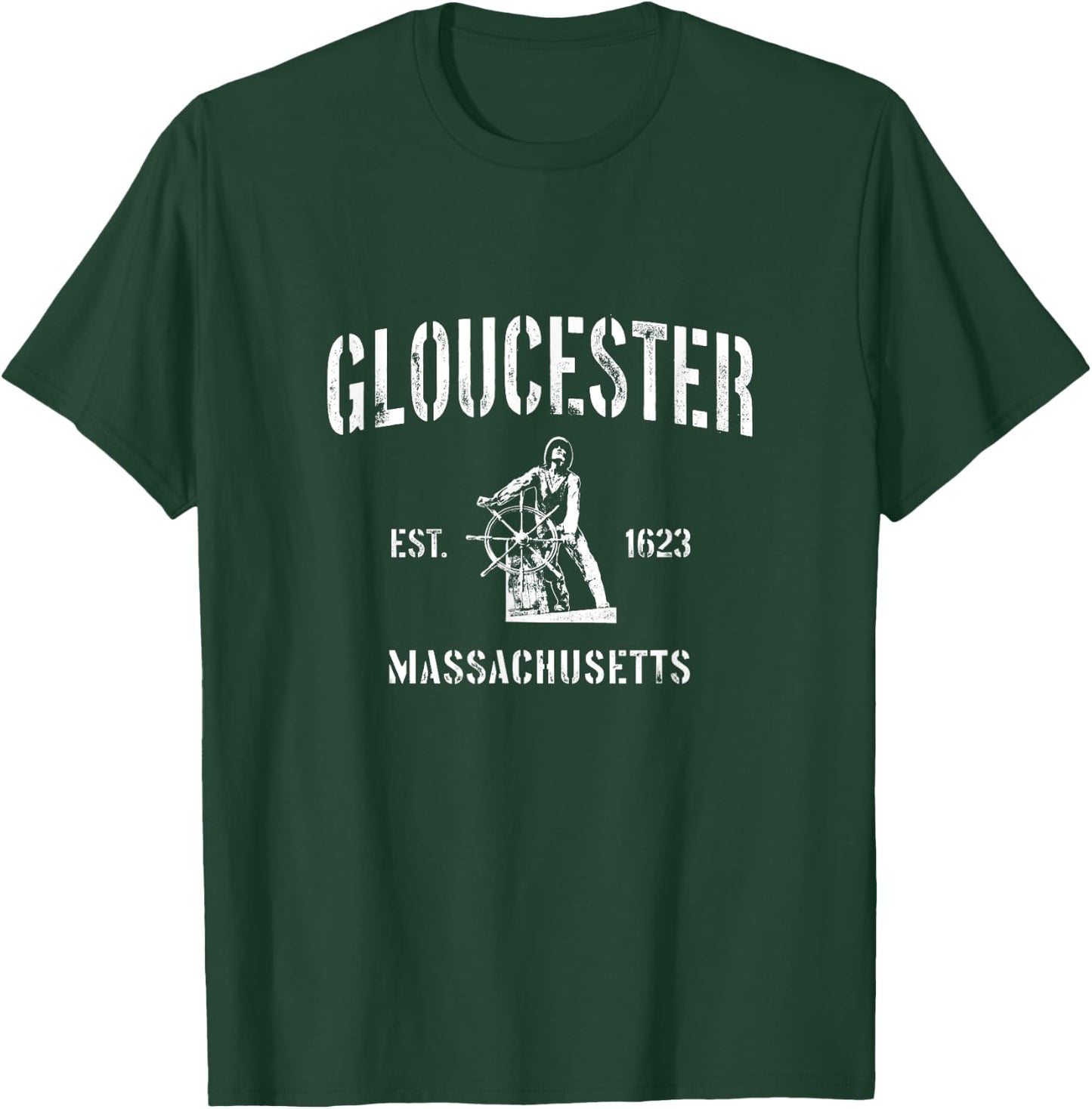 Gloucester MA Fisherman Statue Design T-Shirt - T-Shirt | Forest