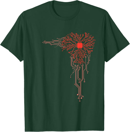 Funny Computer Geek Nerd Gift Cool Computer Core Circuit T-Shirt - T-Shirt | Forest