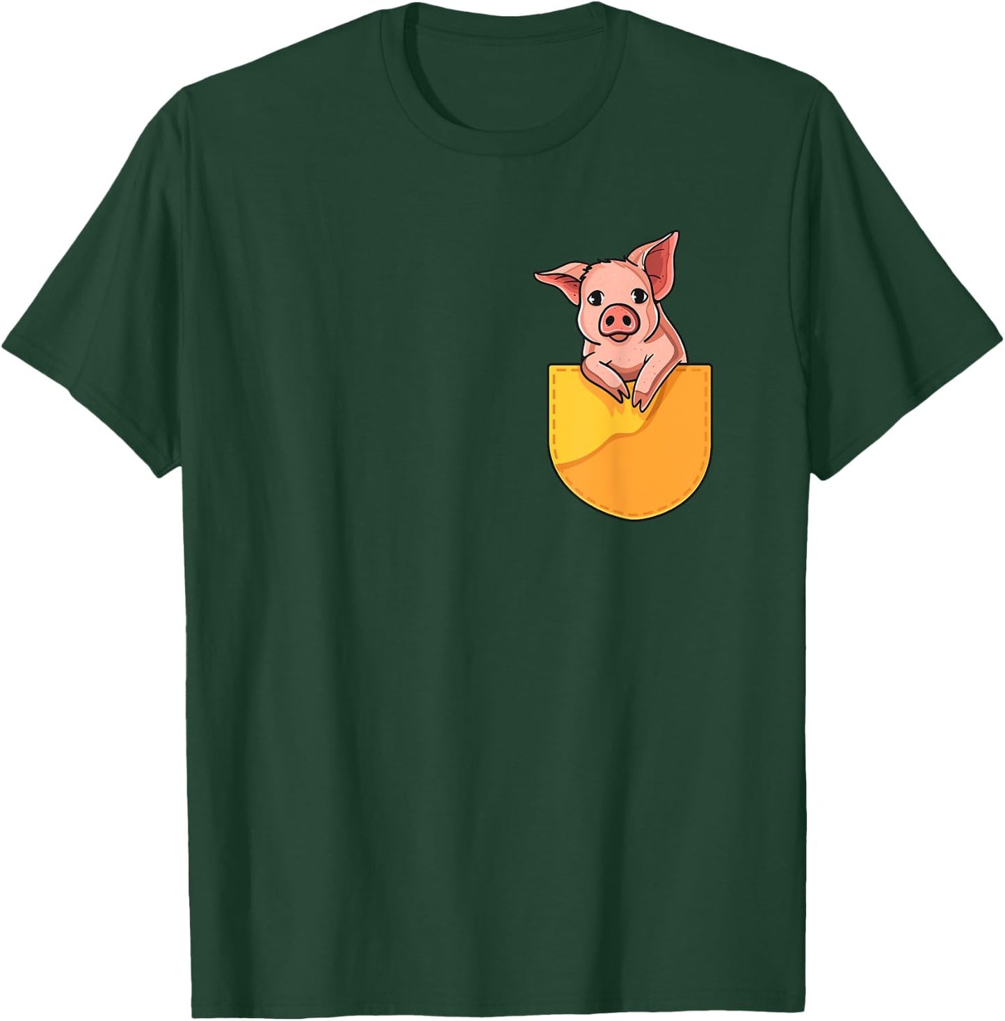Pink Pig in Your Pocket Adorable Sassy Cute Piggy Design T-Shirt - T-Shirt | Forest