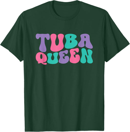 Tuba Queen Tubas Retro Vintage Wavy Groovy T-Shirt - T-Shirt | Forest