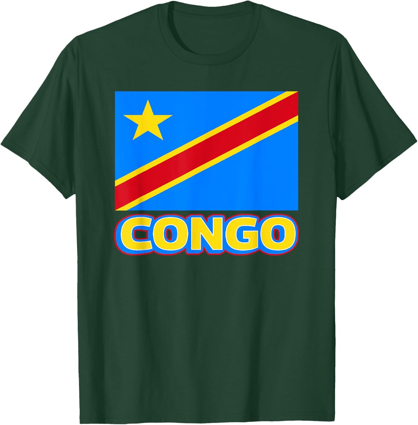 Congolese Flag Of The DRC African Men Women Kids Congo T-Shirt - T-Shirt | Forest