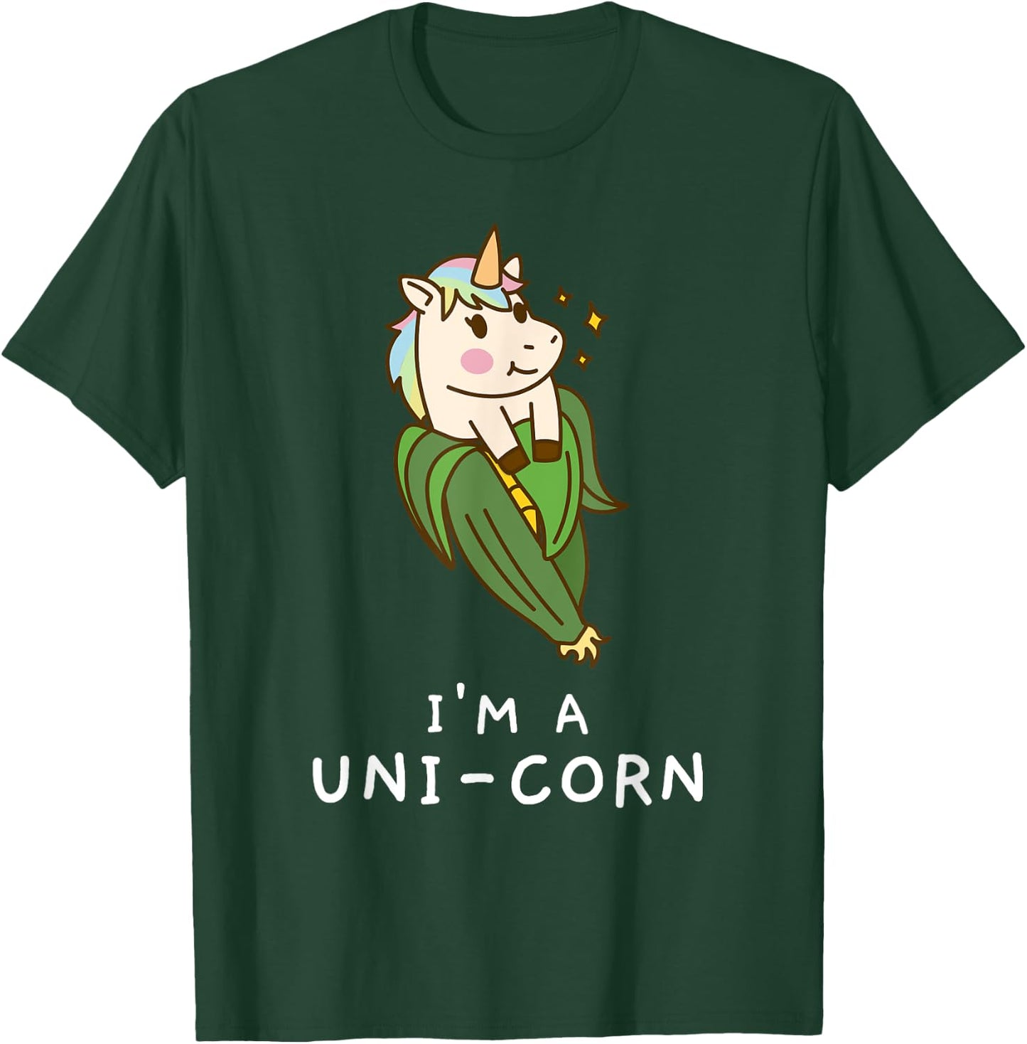 Funny Unicorn Corn Pajamas Girls Kids Farmer Gifts T-Shirt - T-Shirt | Forest