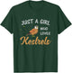 Just A Girl Who Loves Kestrels Birds Birding Kestrel Lover T-Shirt - T-Shirt | Forest