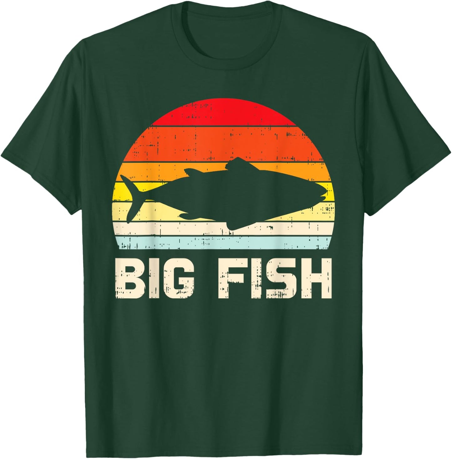 Fish Big Retro Bass Fishing Family Matching Dad Son Men Gift T-Shirt - T-Shirt | Forest