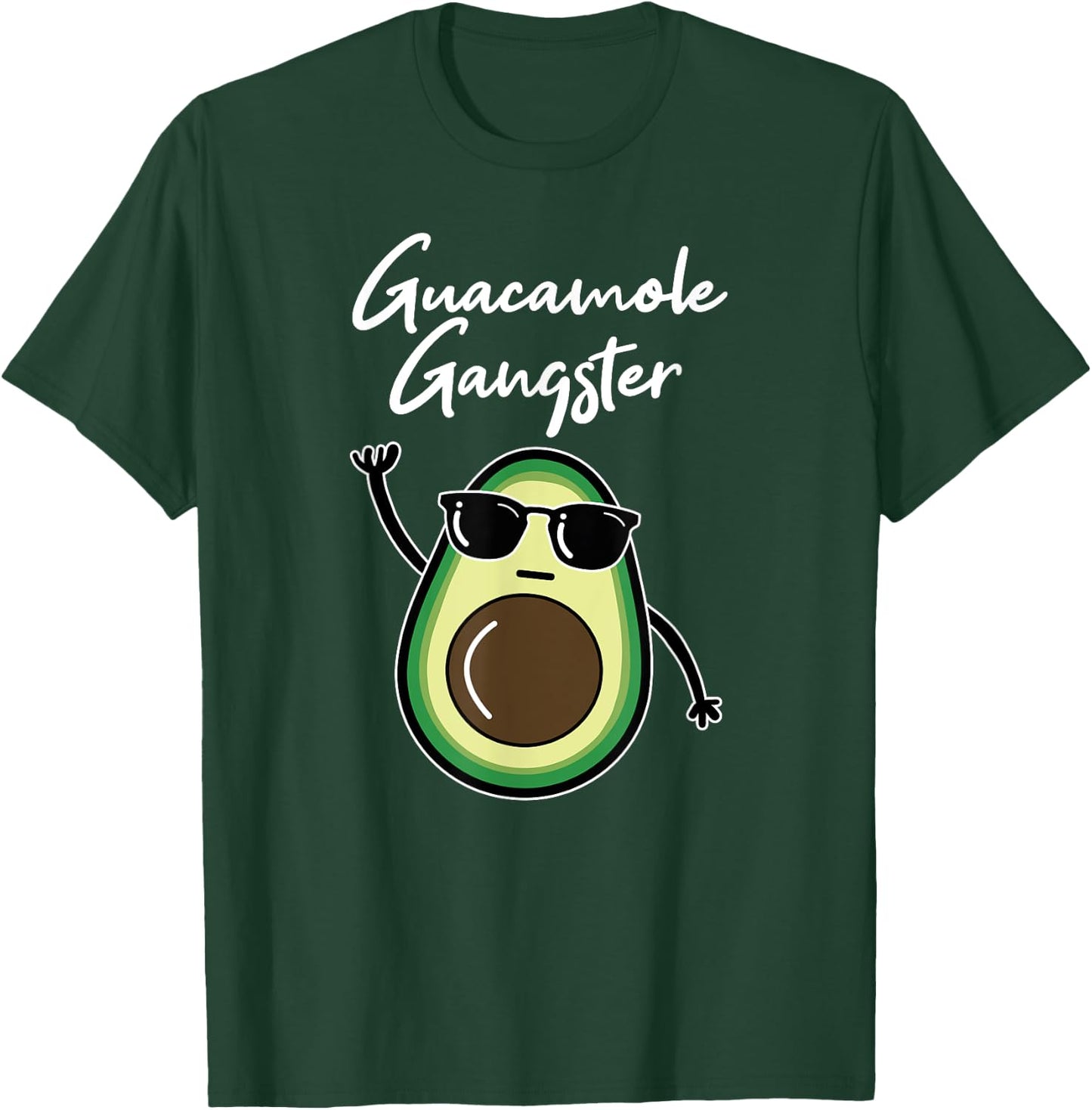 Funny Avocado Gangster, Guacamole Gangsta, Mexico Cinco Mayo T-Shirt - T-Shirt | Forest