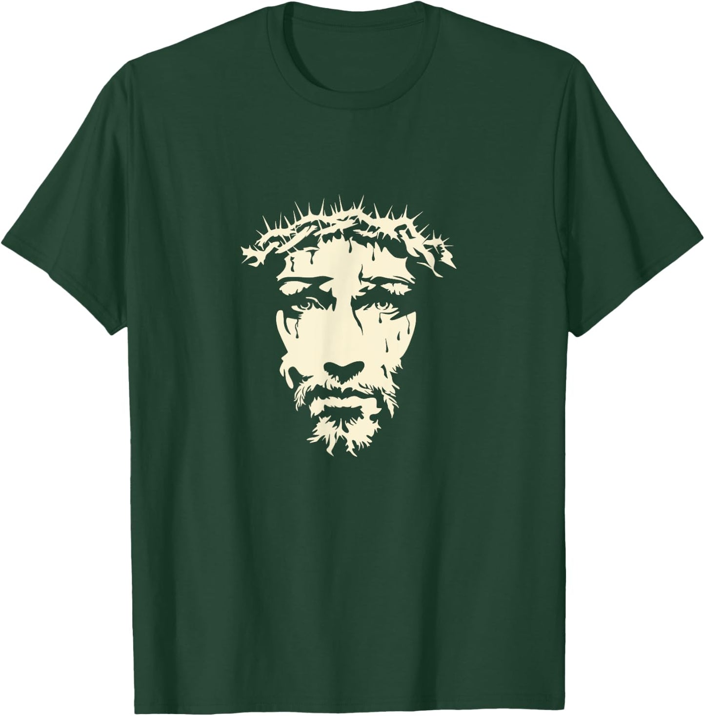 Face of Jesus Christ Christian Outfit T-Shirt - T-Shirt | Forest
