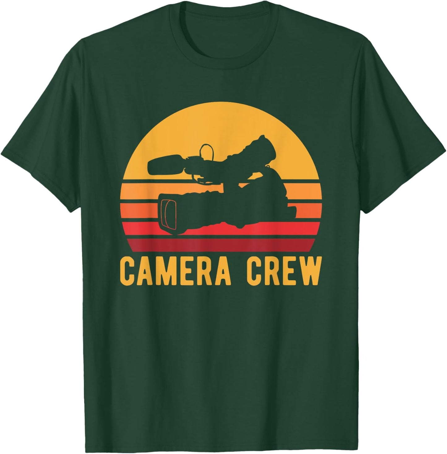 Retro Camera Crew Vintage Cinema Production T-Shirt - T-Shirt | Forest