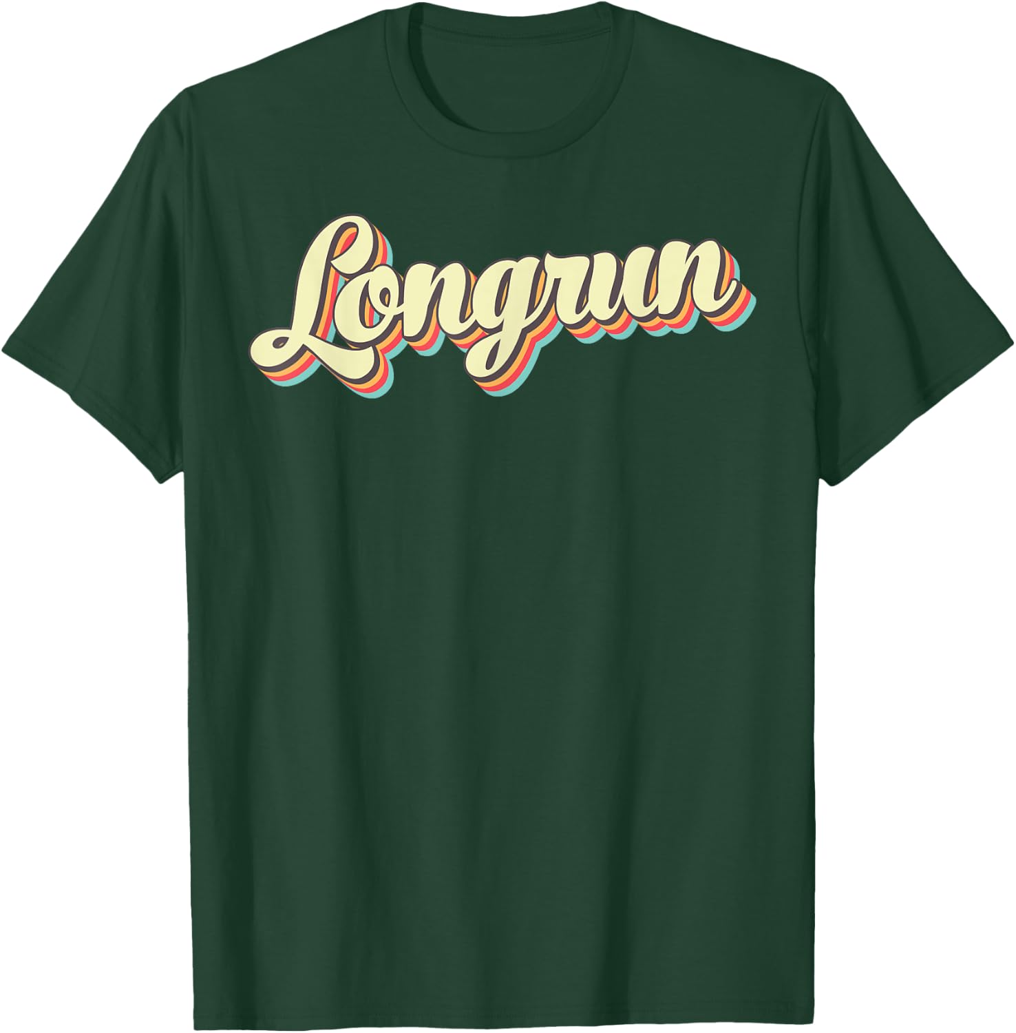 Longrun Retro Art Baseball Font Vintage T-Shirt - T-Shirt | Forest