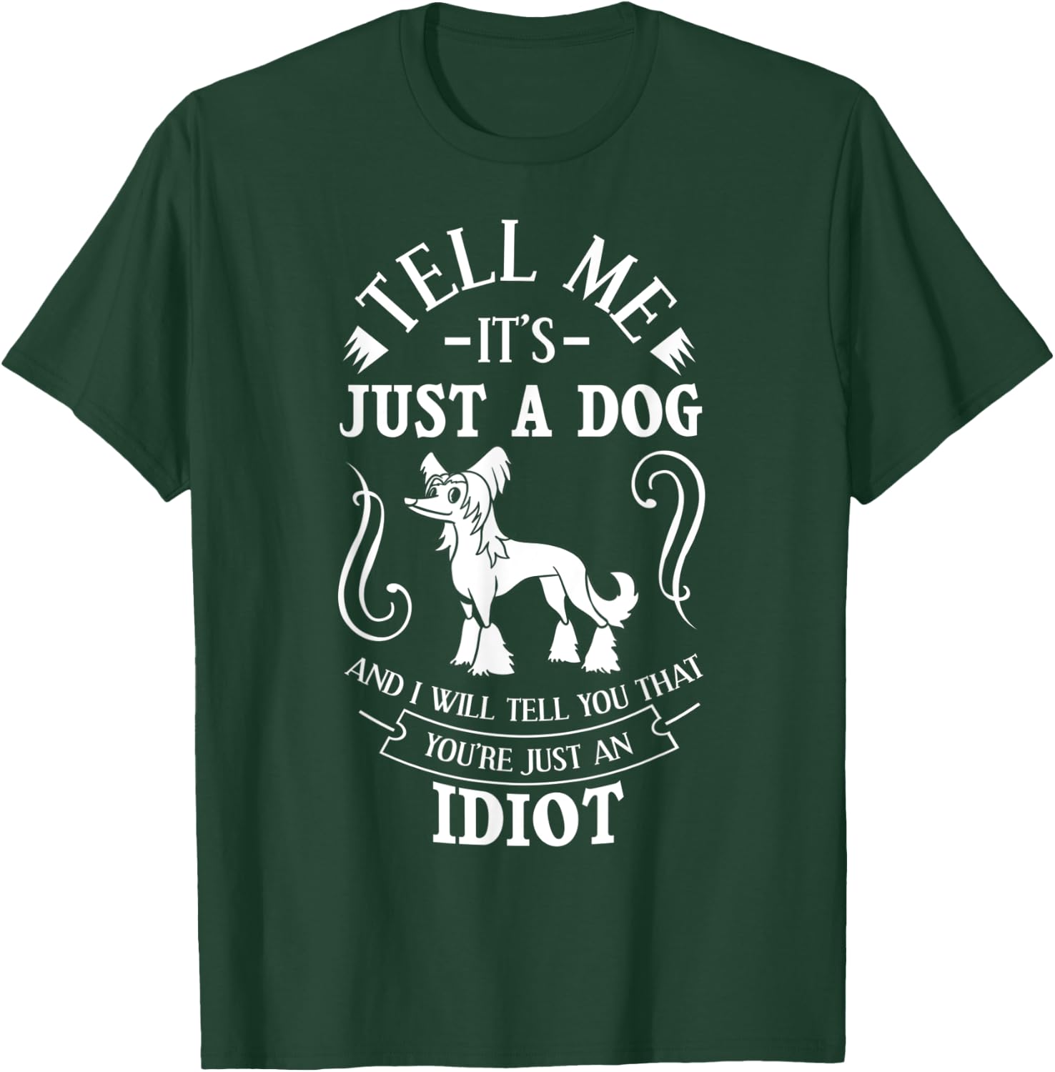 Chinese Crested Powderpuff Dog Gift Puppies Owner Lover Men Women T-Shirt - T-Shirt | Forest