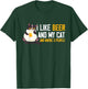 I Like Beer My Cat & Maybe 3 People Funny Beer & Cat Lover Men Women T-Shirt - T-Shirt | Forest