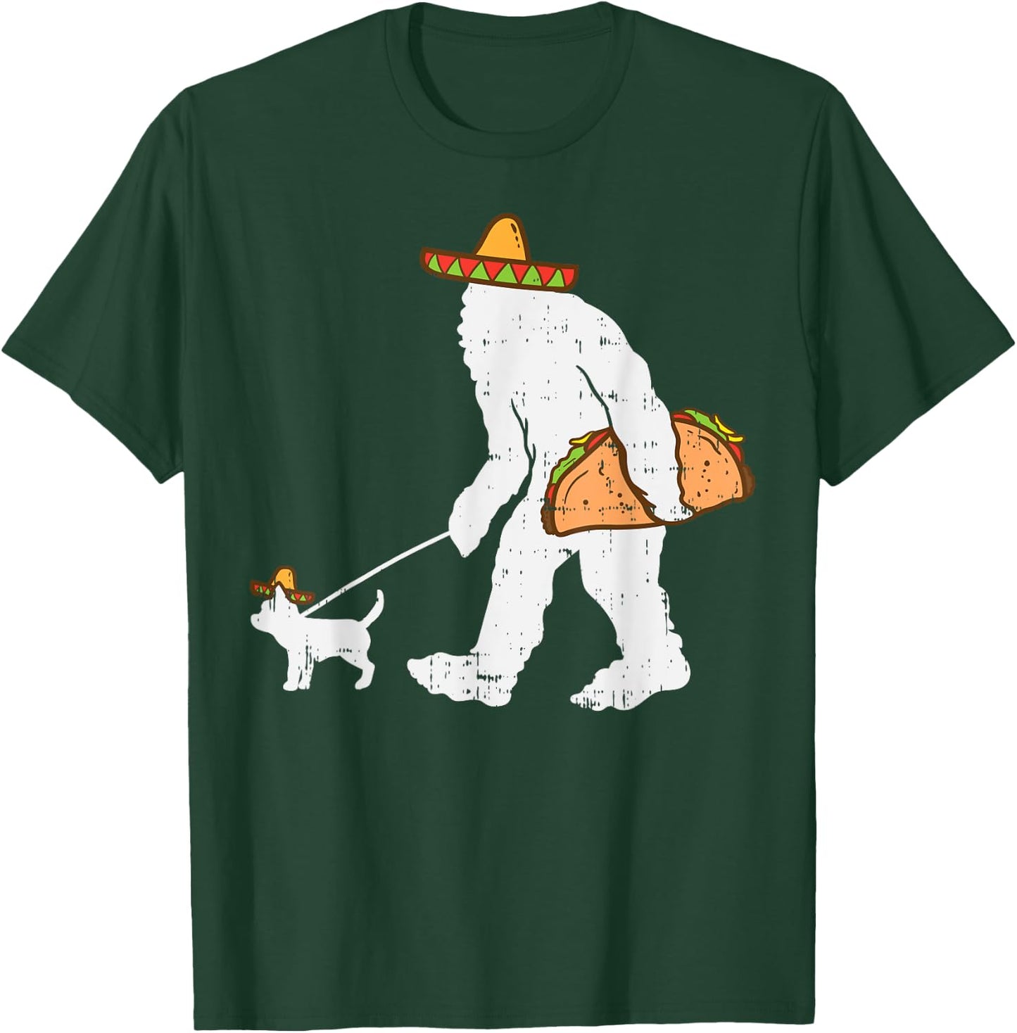 Bigfoot Sasquatch Taco Chihuahua Funny Cinco De Mayo Mexican T-Shirt - T-Shirt | Forest