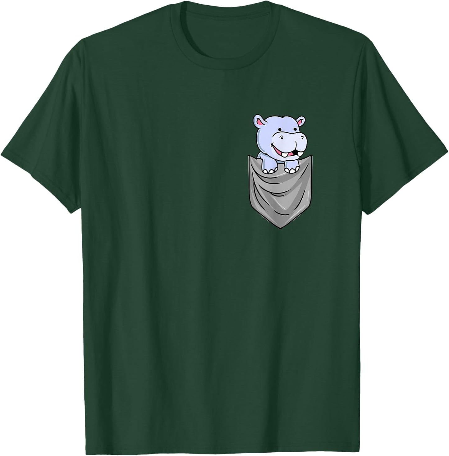 Hippo In Pocket Hippopotamus Gift T-Shirt - T-Shirt | Forest
