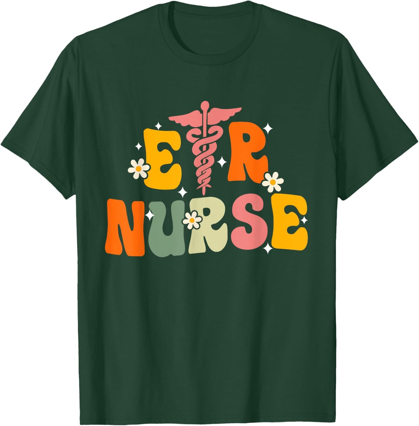 Groovy Er Nurse Emergency Room Nurse Nursing T-Shirt - T-Shirt | Forest