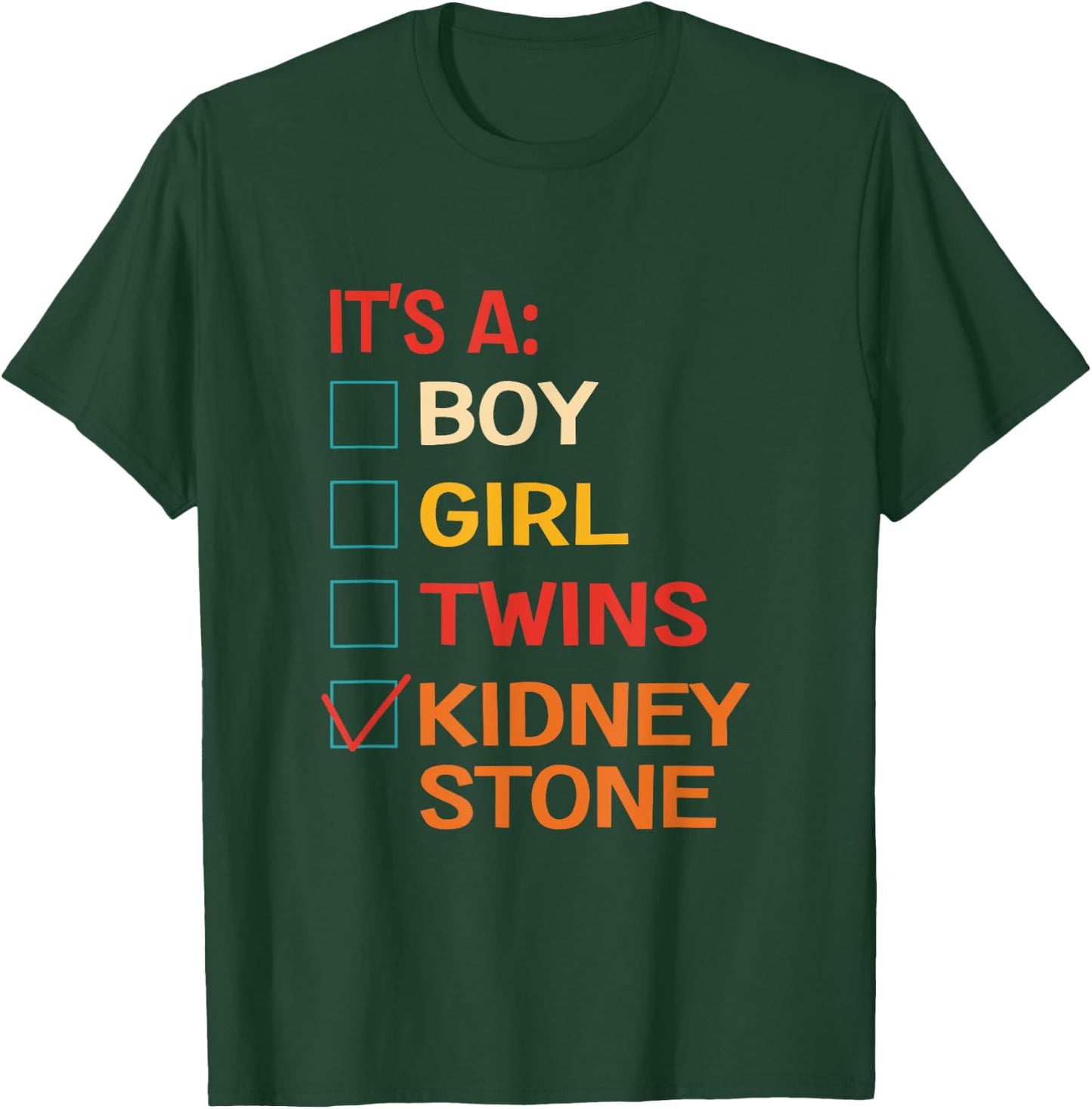 It's A Boy Girl Twins Kidney Stone Retro Vintage T-Shirt - T-Shirt | Forest