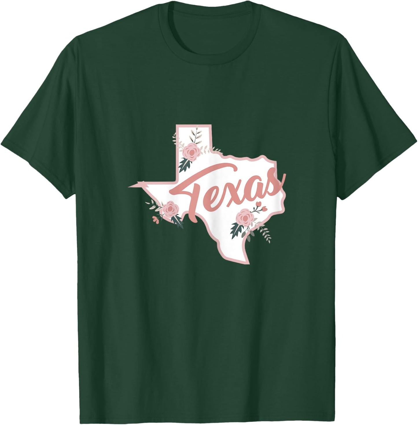 Cute Texas State Floral Rose T-Shirt - T-Shirt | Forest