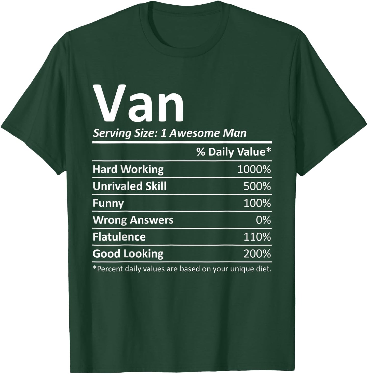 VAN Nutrition Funny Birthday Personalized Name Gift T-Shirt - T-Shirt | Forest