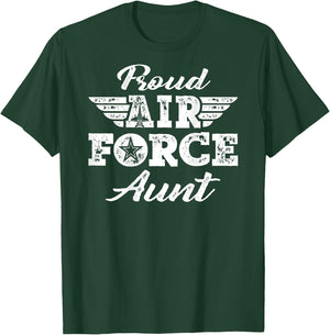 Proud US Air Force Aunt - Pride Military Family Auntie Gifts T-Shirt - T-Shirt | Forest