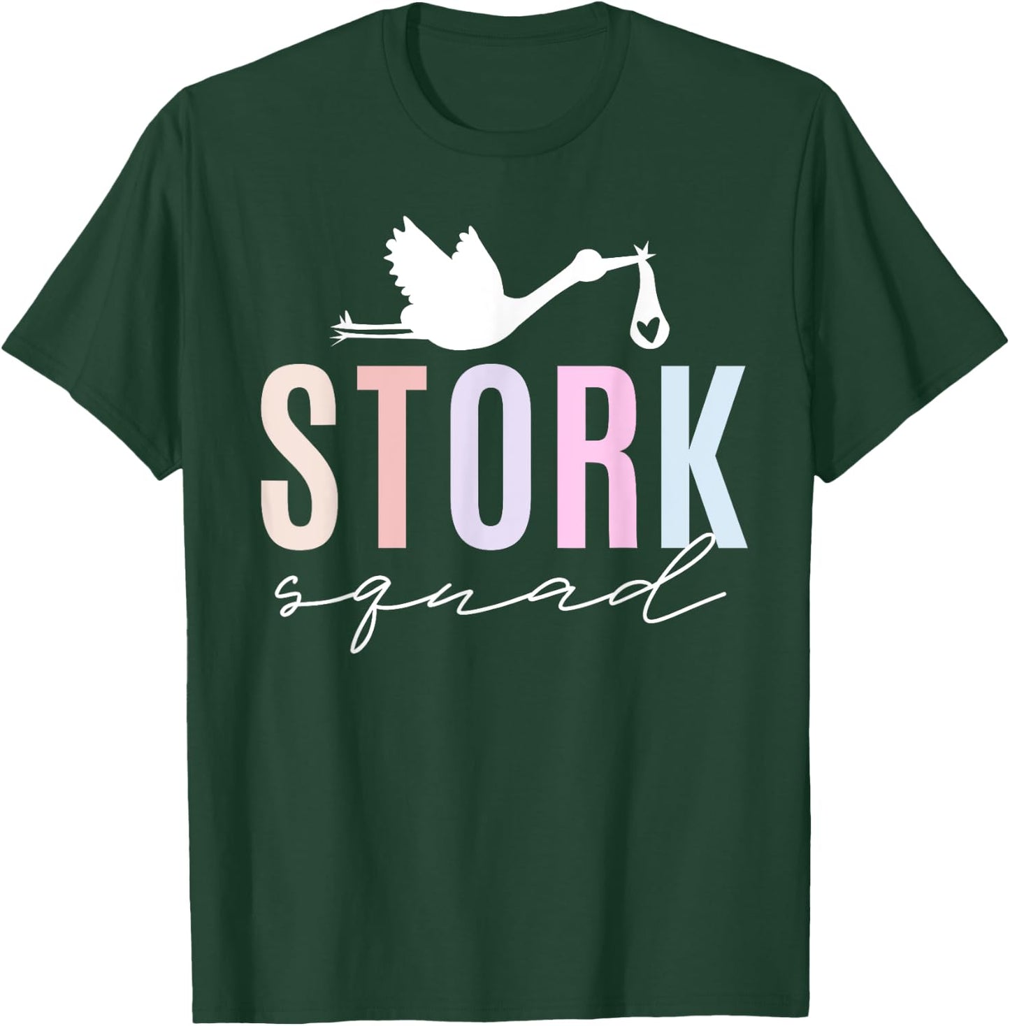 Stork Squad Labor Delivery Nurse Midwife Matching Unit Team T-Shirt - T-Shirt | Forest