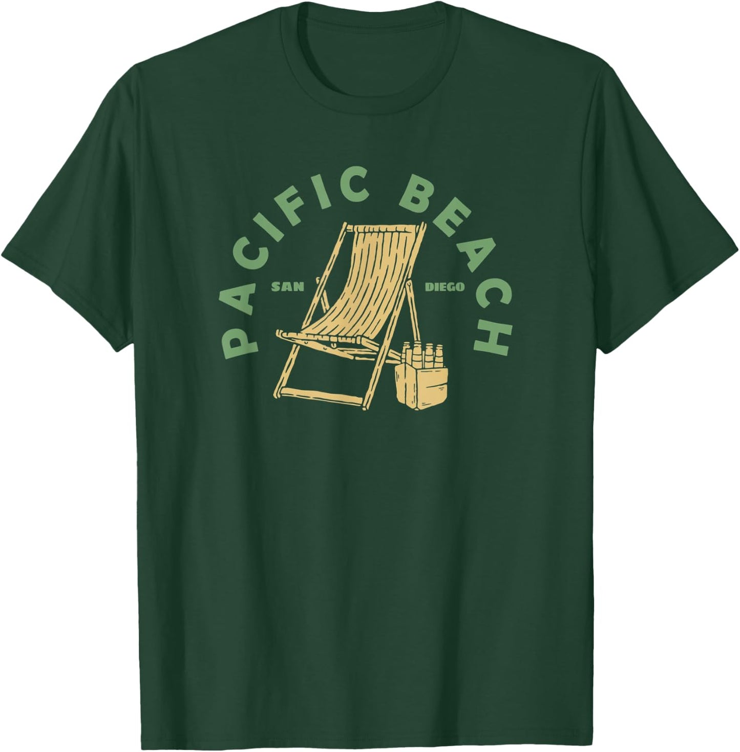Pacific Beach San Diego Funny Beach Beer Vacation T-Shirt - T-Shirt | Forest