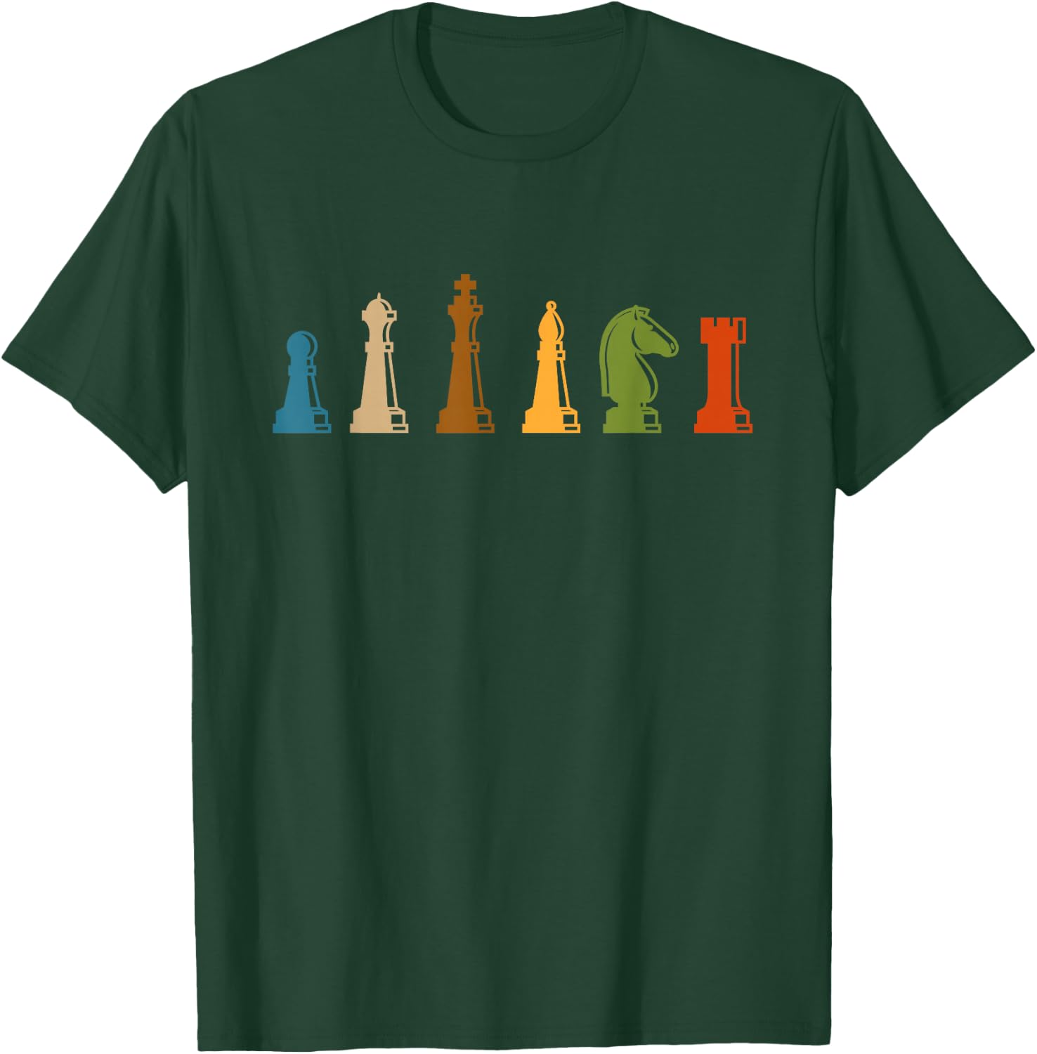 Chess Figure Board Game Brain Sports Nerd Gift Retro Chess T-Shirt - T-Shirt | Forest