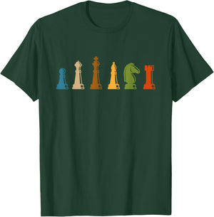Chess Figure Board Game Brain Sports Nerd Gift Retro Chess T-Shirt - T-Shirt | Forest