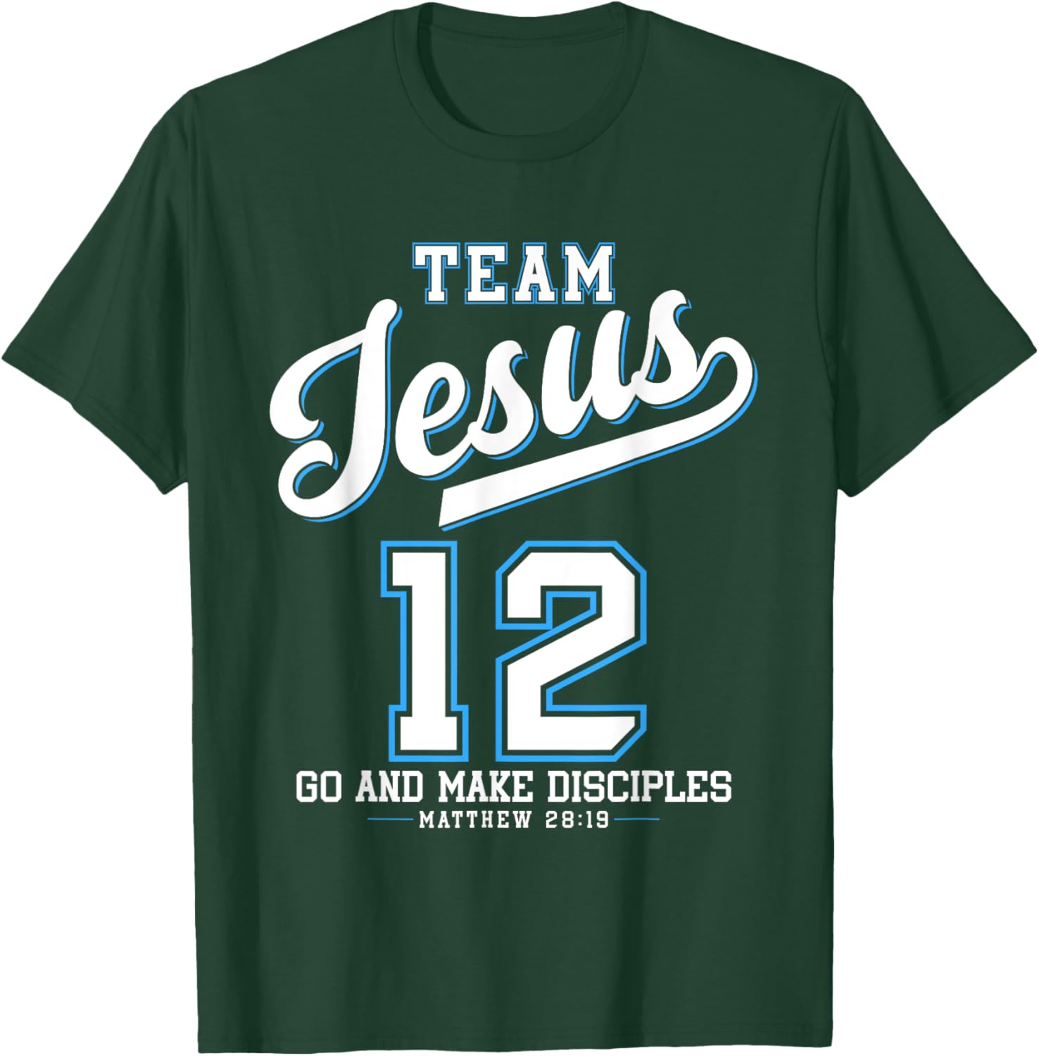 Jesus Baseball Team Jesus Christian Matthew 28:19 Verse T-Shirt - T-Shirt | Forest