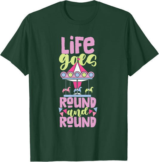 Carousel Horse Merry-Go-Round Girls and Women T-Shirt - T-Shirt | Forest