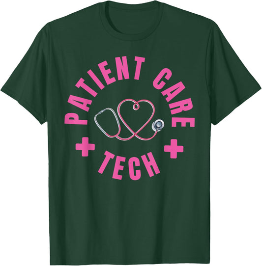 PCT Healthcare Assistant Patient Care Technician Stethoscope T-Shirt - T-Shirt | Forest