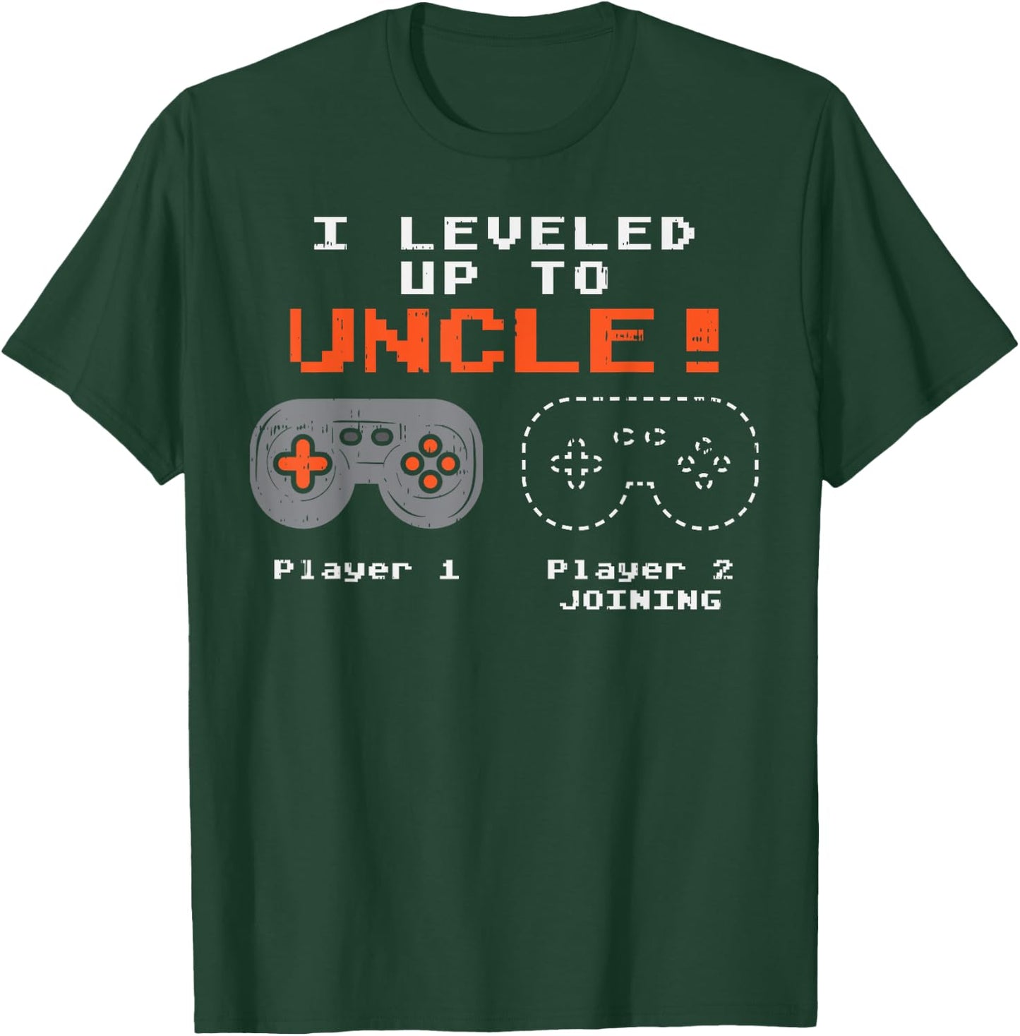 Leveled Up To Uncle Gaming Gamer Pregnancy Announcement Gift T-Shirt - T-Shirt | Forest