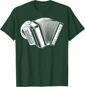 Graphic Accordion Instrument Men Women Hobby Learn Musician T-Shirt - T-Shirt | Forest