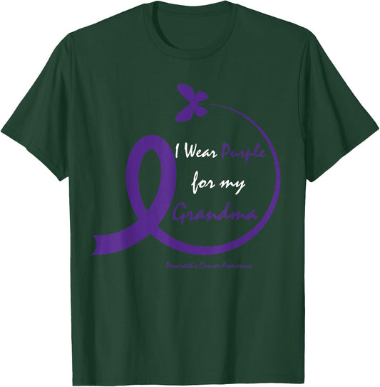 Products Gifts Purple Grandma Pancreatic Cancer Awareness T-Shirt - T-Shirt | Forest