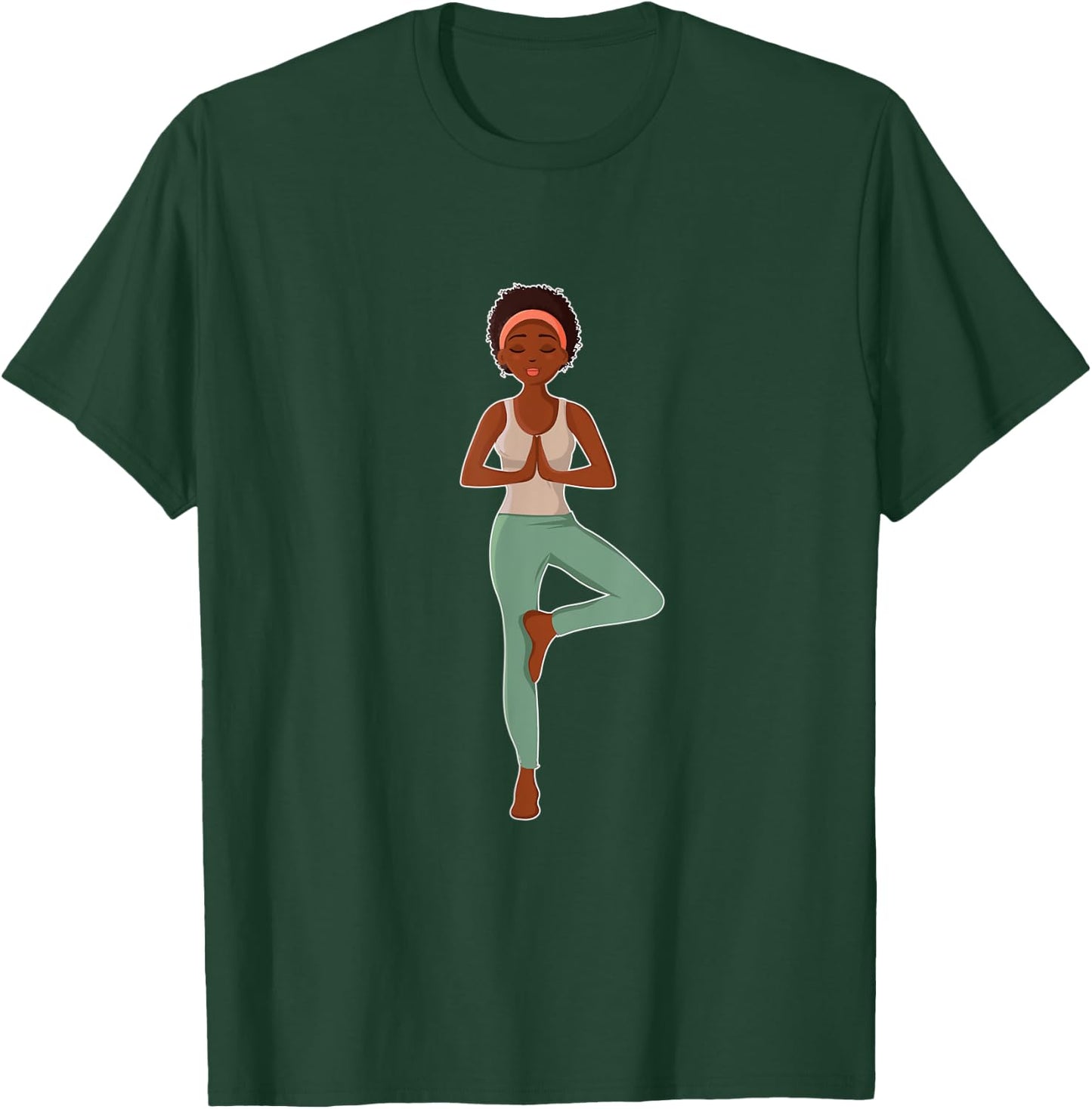 Yoga - African American Woman T-Shirt - T-Shirt | Forest