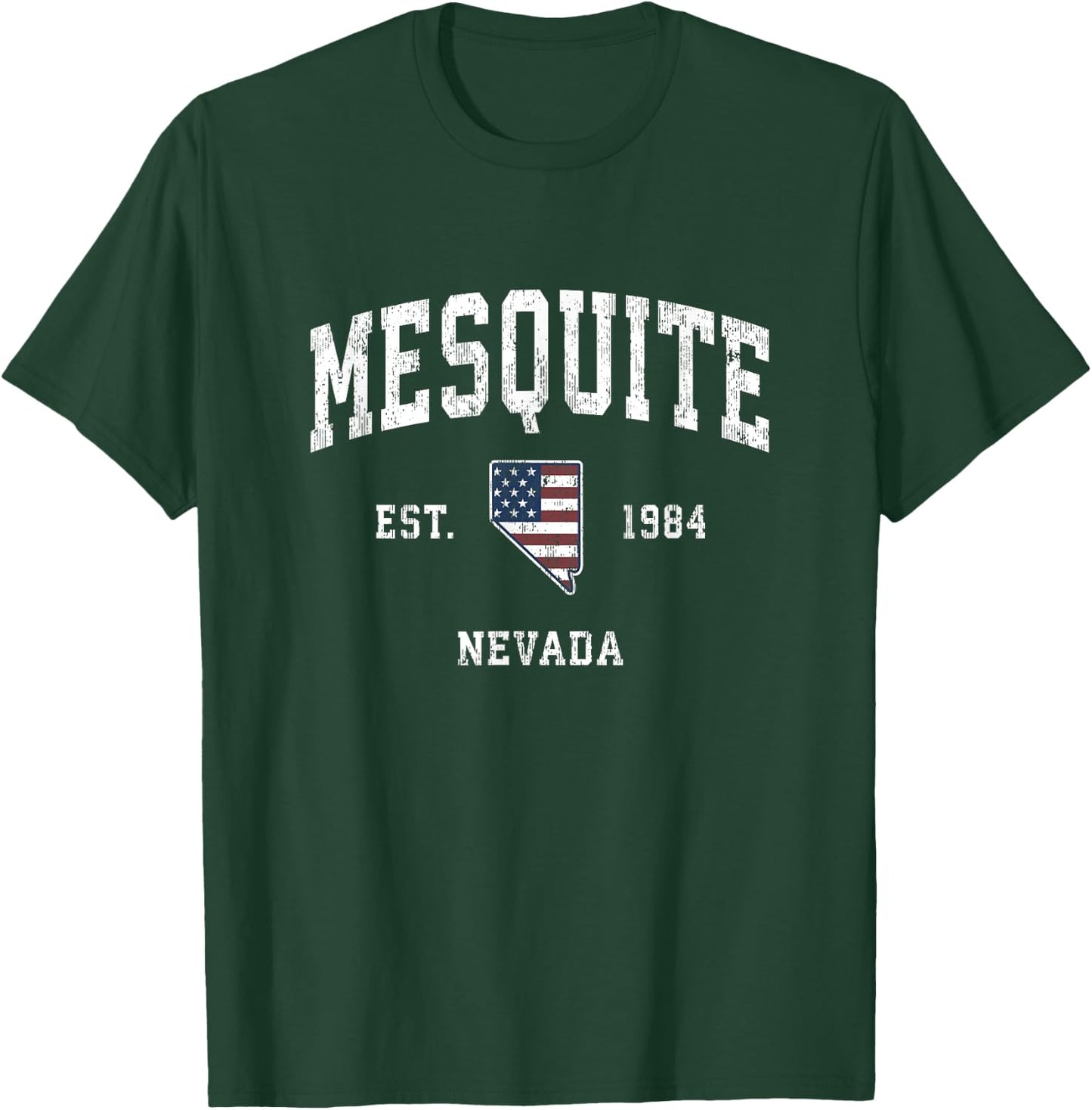 Mesquite Nevada NV Vintage American Flag Sports Design T-Shirt - T-Shirt | Forest