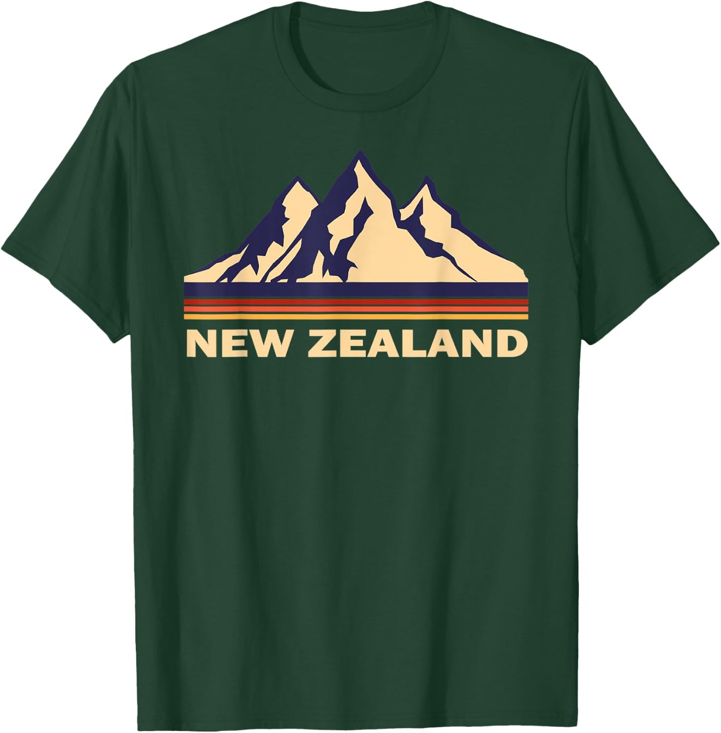 New Zealand Mountains retro T-Shirt - T-Shirt | Forest