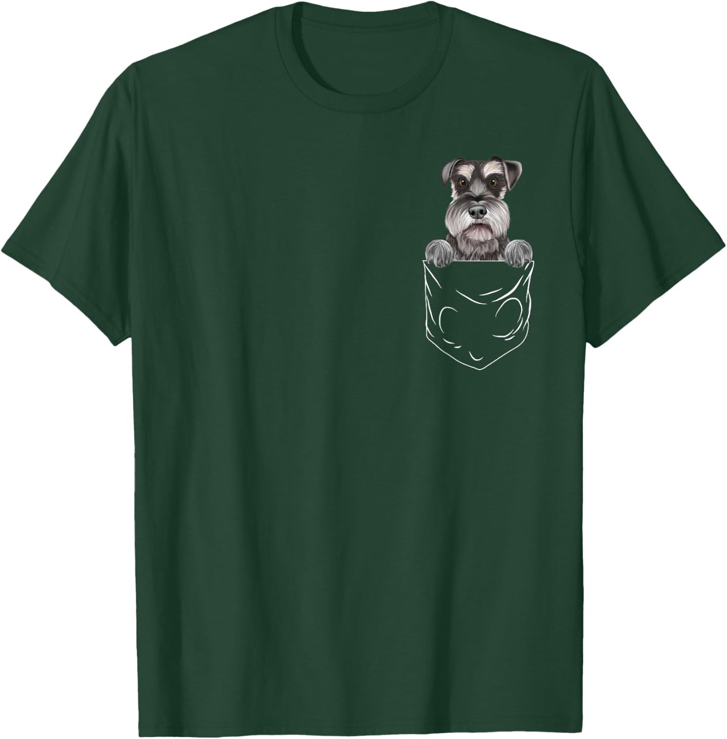 Dog In Pocket Miniature Schnauzer Funny Dog Lover T-Shirt - T-Shirt | Forest