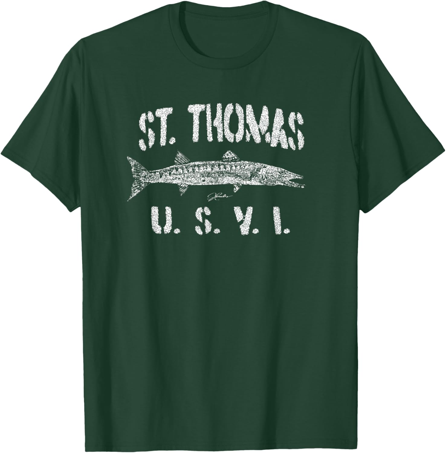 JCombs: St. Thomas, USVI, Great Barracuda T-Shirt - T-Shirt | Forest