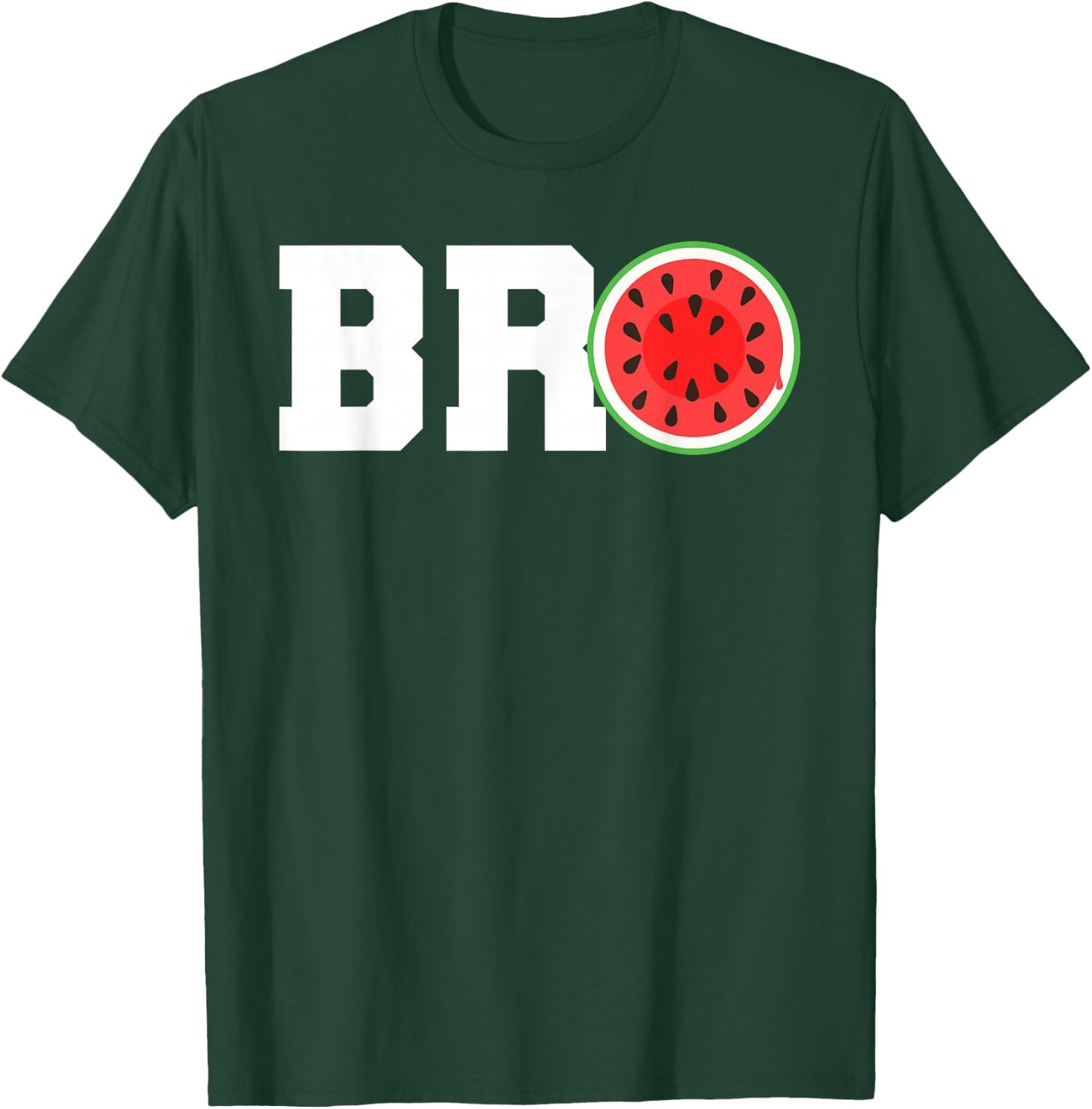 Funny Watermelon Bro Cute Summer Vacation Brother Sibling T-Shirt - T-Shirt | Forest