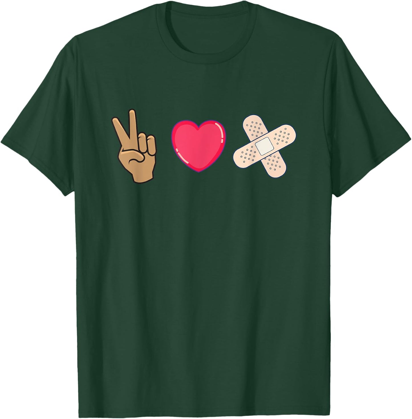 Peace Love Wound Care Nurse RN Appreciation Gifts T-Shirt - T-Shirt | Forest