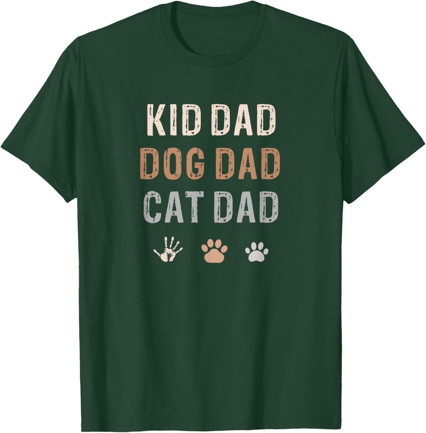 Funny Kid, Dog, Cat Dad Shirt Fur Papa Parent Father's Day T-Shirt - T-Shirt | Forest