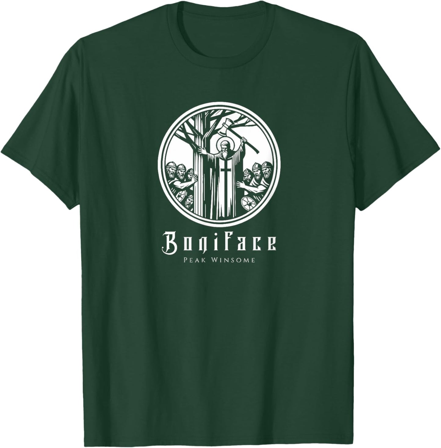 Saint Boniface | Peak Winsome Graphic Art| Christian Apparel T-Shirt - T-Shirt | Forest