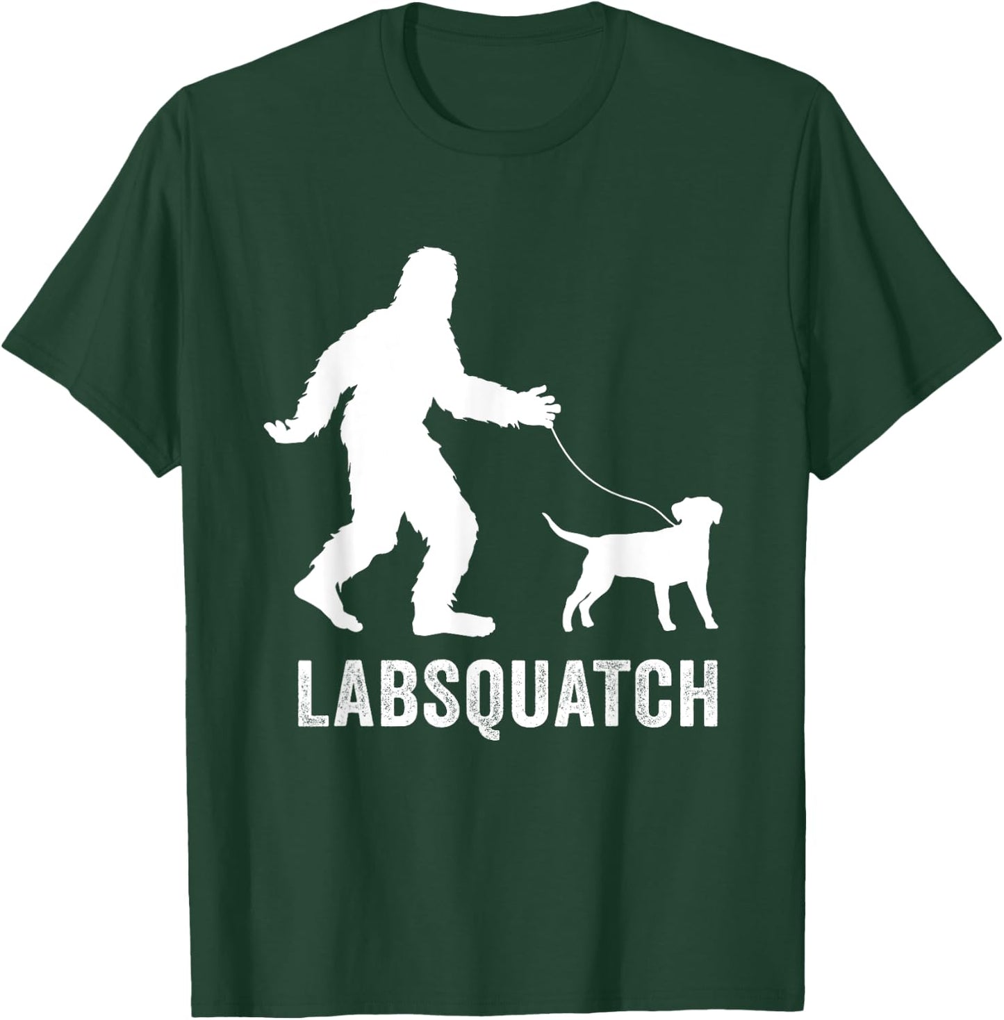 Labrador Retriever Funny Sasquatch Gifts | Bigfoot & Dogs T-Shirt - T-Shirt | Forest