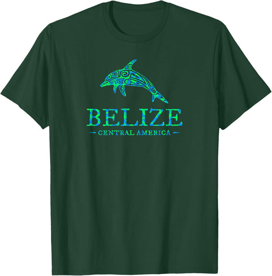 Belize Dolphin Retro Boys Girls Vacation Souvenir T-Shirt - T-Shirt | Forest