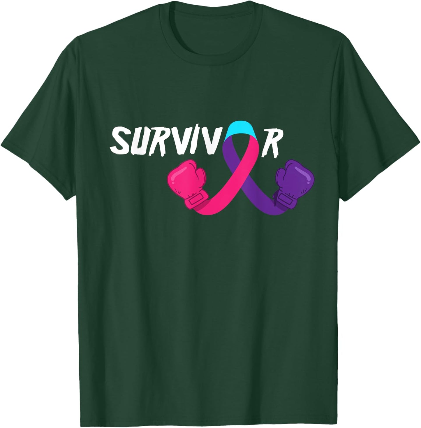 Thyroid Cancer Survivor Support Thyroid Cancer Awareness T-Shirt - T-Shirt | Forest